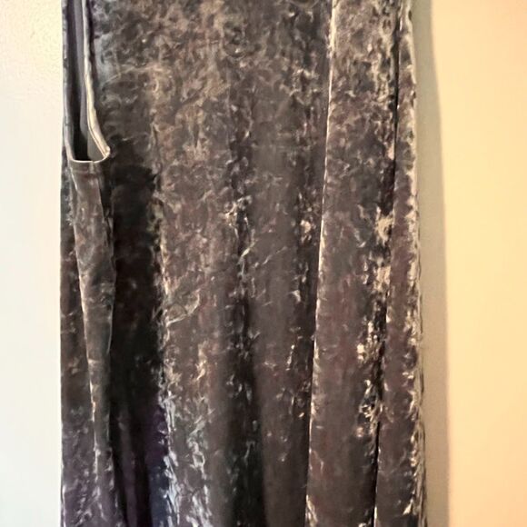 Cynthia Rowley Dress XL Icy Blue Crushed Velvet Sleeveless A-Line Party Holiday - Picture 6 of 7